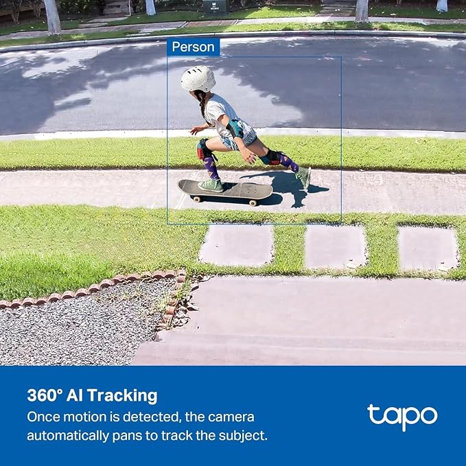 Tapo 4K 8MP Wired Pan/Tilt Outdoor Security Camera, Free Person/Vehicle Detect & 360° View, Color Night, Local AI, SD/Cloud Storage, Works w/Alexa & Google Assistant, 2.4 GHz WiFi C560WS - Image 6