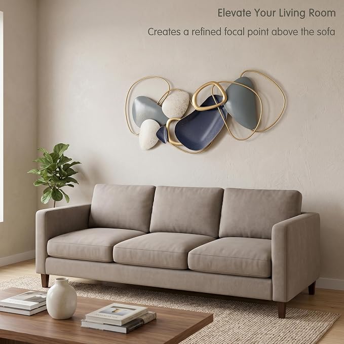 Axioglo 40" Large Wall Decor,3D Abstract Metal Wall Art for Living Room | 40" x 20" metal wall decor with layered metal texture, mounting hardware, two-way display - Image 8