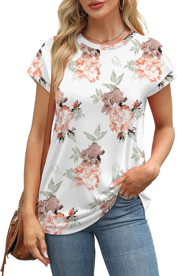 Alaroo Womens Summer Tops Short Sleeve Shirts Crew Neck Tshirt Cute Trendy Tunic Blouses (S-3XL) - Image 2