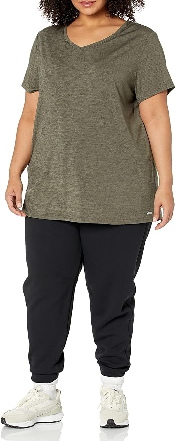 Amazon Essentials Women's Active Quick Dry Tech Stretch Short-Sleeve V-Neck T-Shirt (Available in Plus Size), Pack of 2 - Image 4