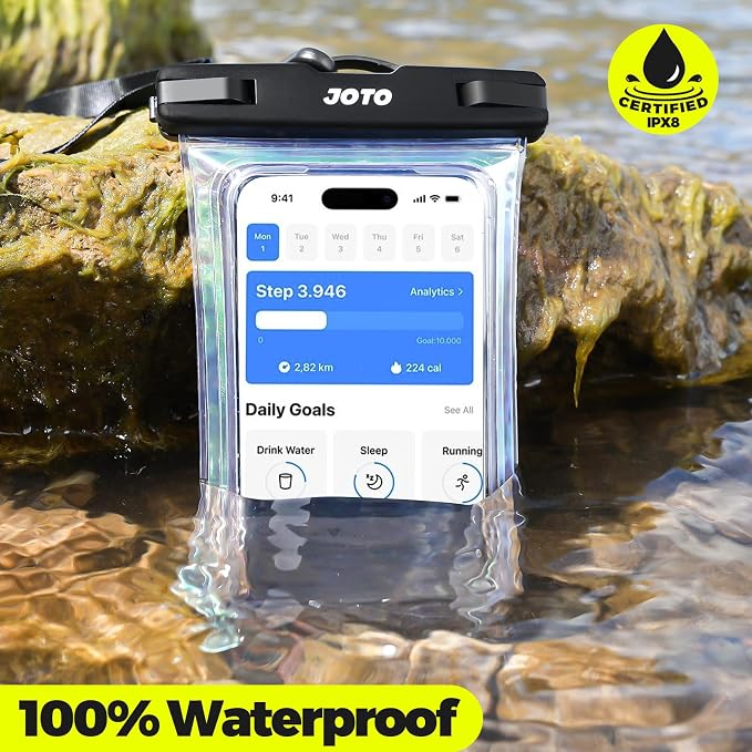 JOTO Up to 7" Universal Waterproof Phone Case for iPhone 16 15 14 13 Plus Pro Max, IPX8 Cellphone Dry Bag 12 11 Pro Max XR X 8 7 6S Plus SE, Galaxy S23 S22 S21 S20+ S20 S10 Plus Note, Pixel -Sparkle - Image 2