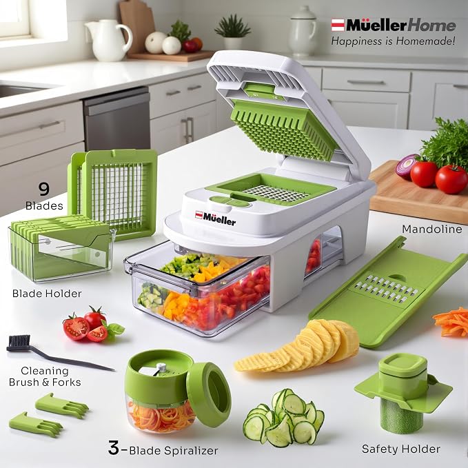 MUELLER HOME Pro-Series All-in-One, 12 Blade Mandoline Slicer for Kitchen - Image 6