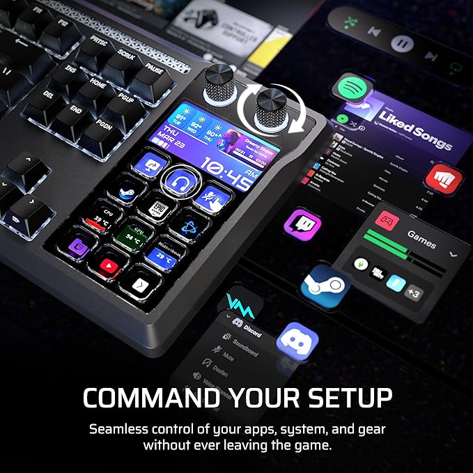 Corsair Galleon 100 SD RGB Mechanical Wired Gaming Keyboard – QWERTY US, Stream Deck-Integrated, Pre-Lubed MLX Pulse Thocky Hotswappable PBT Double-Shot Switches, FlashTap SOCD, 8,000Hz – Black - Image 4