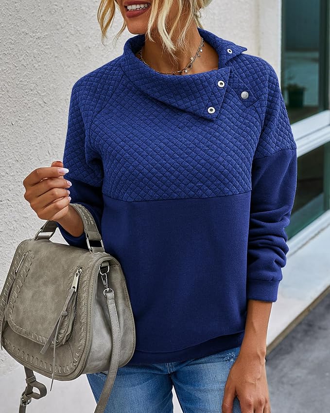 BTFBM Women Fashion Quilted Pattern Lightweight Zipper Long Sleeve Plain Casual Ladies Sweatshirts Pullovers Shirts Tops - Image 6