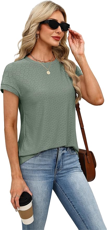 Alaroo Womens Summer Tops Short Sleeve Shirts Crew Neck Tshirt Cute Trendy Tunic Blouses (S-3XL) - Image 4