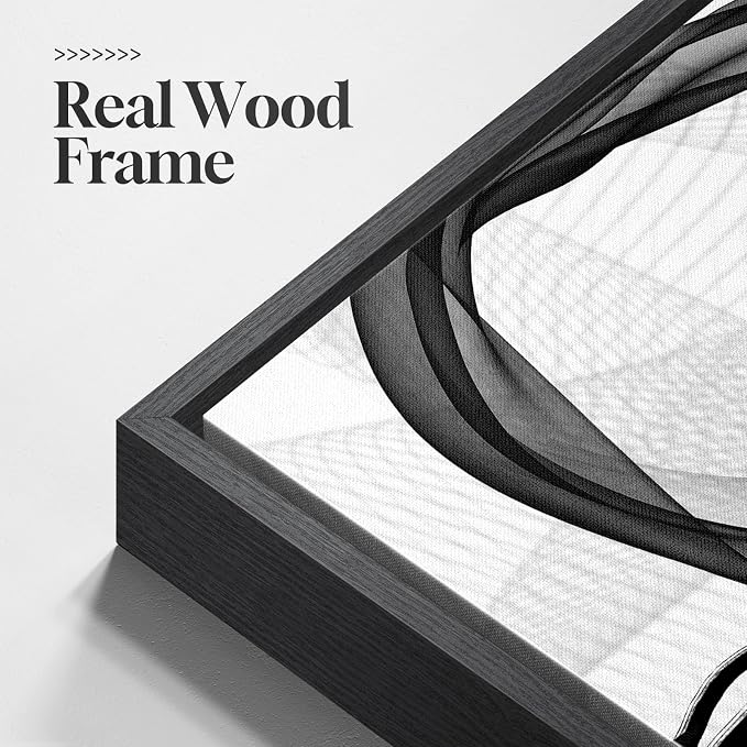 Large Framed Black and White Abstract Wall Art for Living Room, Set of 2 Modern Canvas Prints Paintings Artwork for Walls, Minimalist Lines Pictures for Dining Room Bedroom Office Wall Decor 24x36 In - Image 5