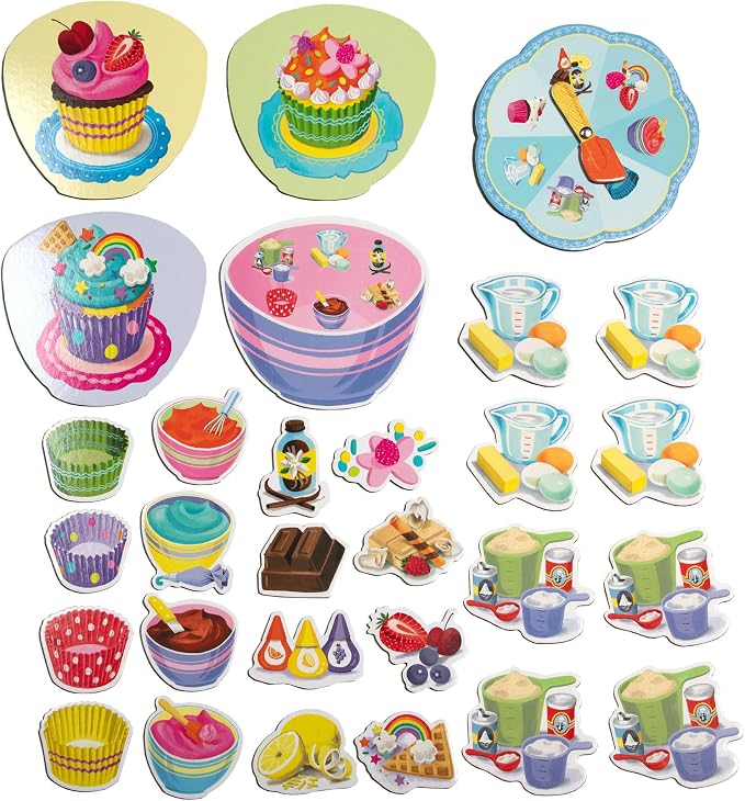 eeBoo: Cupcake Shaped Spinner Game - Animal & Baking Themed Game for Kids, Spin to Collect Ingredients, Preschool, Ages 3+, 2-4 Players - Image 3