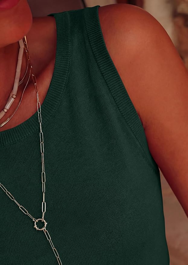 PRETTYGARDEN Sleeveless Sweater Tops for Women 2026 Summer Dressy Ribbed Tank Tops Spring Business Casual Work Shirts Blouses - Image 5