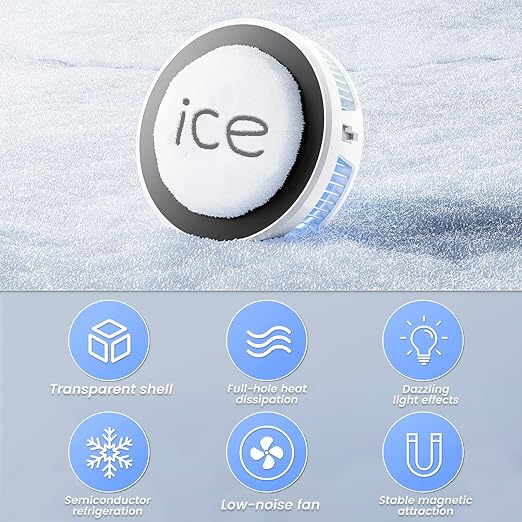 Phone Cooler, LOCZAR Magnetic Fan Small USB Fan for Gaming with Removable Grip, Semiconductor Cooling RGB Cellphone Radiator for Cell iPhone Ipad (ICE S2-White) - Image 9