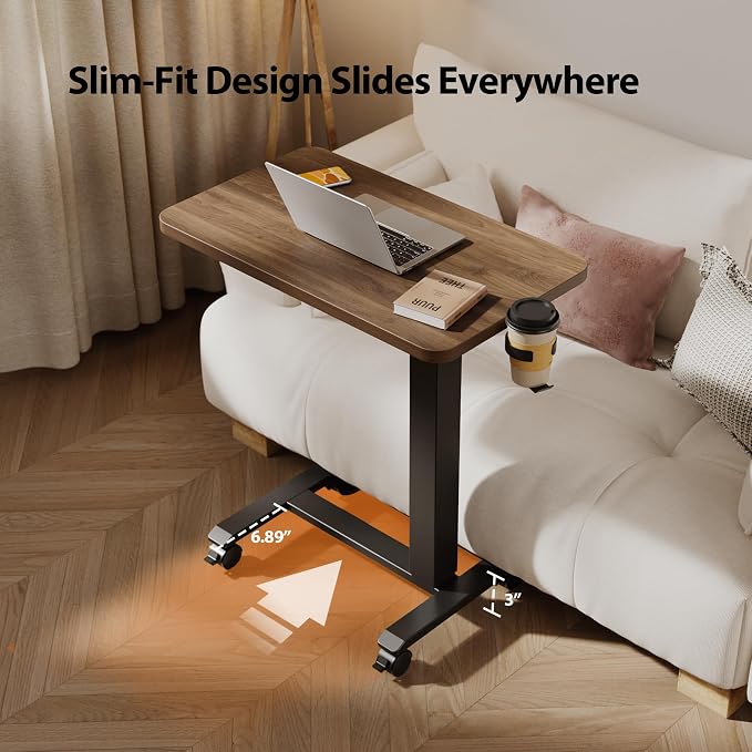 Agilestic 26*16 Inch Height Adjustable Electric Standing Desk, Dark Walnut | Sit Stand Up Computer Desk, with Wheels, Memory Presets, Stable Steel Frame, 88 lbs, Easy Assembly, Home Office, Studying - Image 5