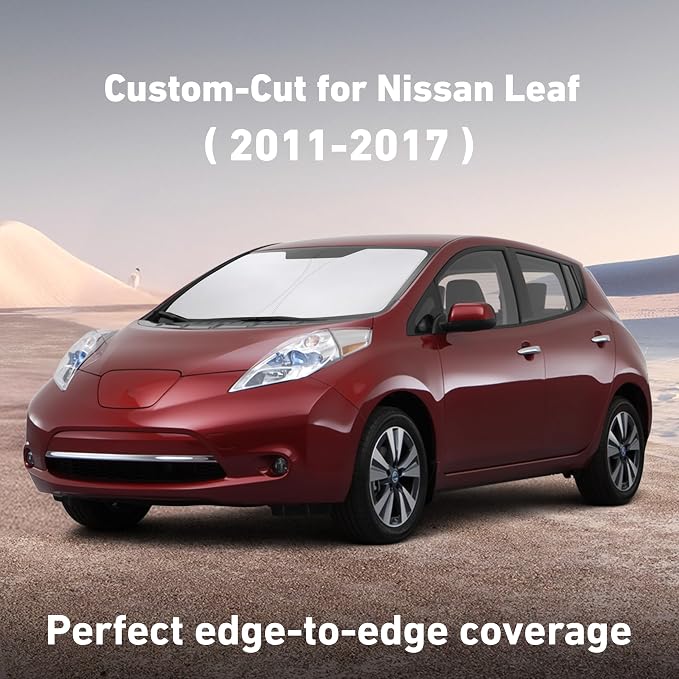 EcoNour Windshield Sunshade Compatible for Nissan Leaf 2011-2015 2016 2017, Sun Visor for Front Windshield & Window Sun Shade Cover, UV Heat Blocker & Protector, Car Accessories - Image 2