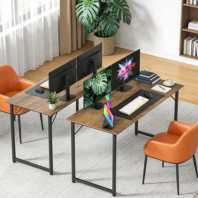BestOffice Computer Desk,Home Office Desk, Modern Simple Style for Home Office Study Writing (Brown, 47 Inch,2 Pack) - Image 2
