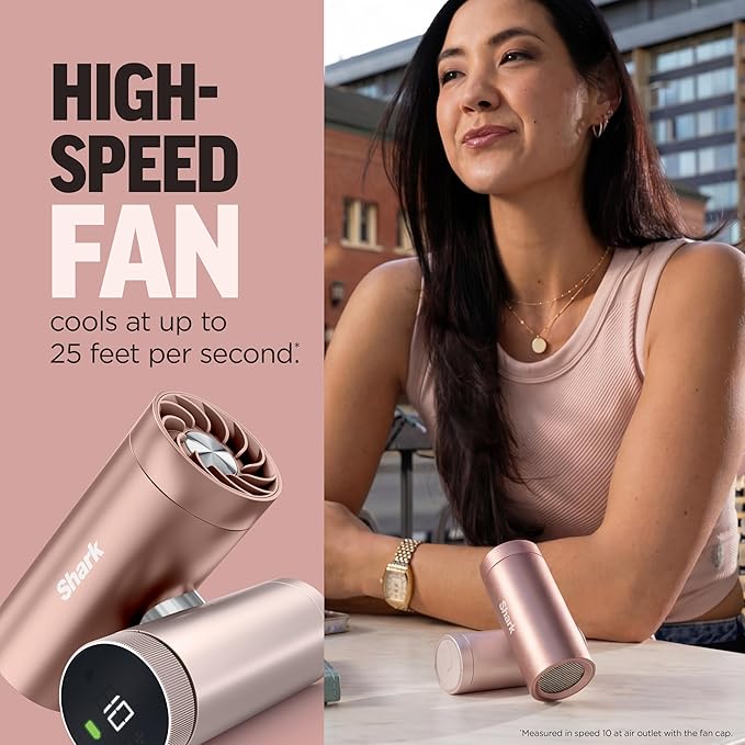 Shark ChillPill – The Only 3-in-1 Personal Cooling System with Fan, InstaChill Cooling Plate & Dry-Touch Mist – Portable, Handheld, Drops Skin Temp Up to 16°F, 10 Speeds, Iced Latte, FA022BR - Image 3
