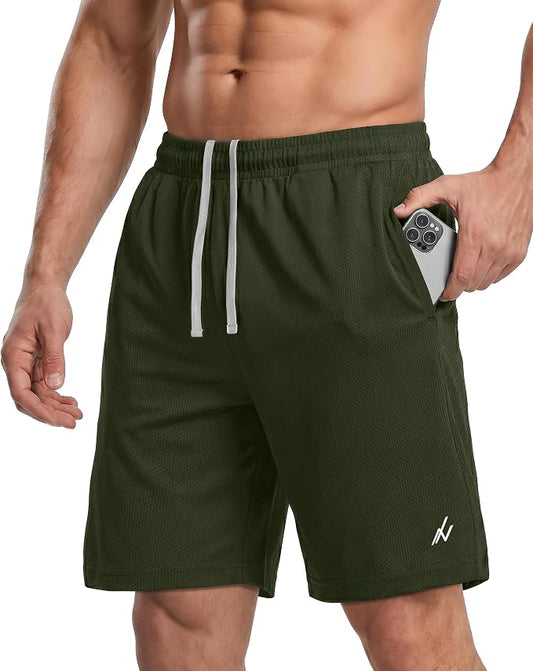 Quick Dry Knit Men's Athletic Shorts Loose-Fit Running Workout Gym Shorts by NYThreads