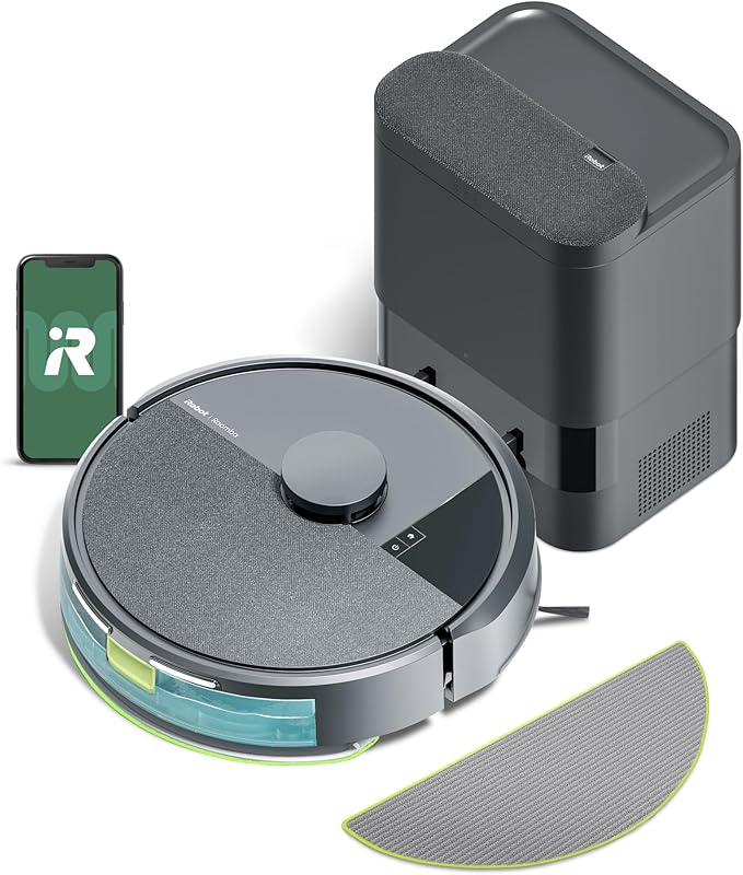 iRobot Roomba 105X Combo Robot Vacuum & Mop with AutoEmpty Dock, Self‑Emptying for Up to 75 Days, 70× Power‑Lifting Suction, Smart LiDAR Mapping, App & Voice Control, Ideal for Homes with Pets & Kids by Unknown