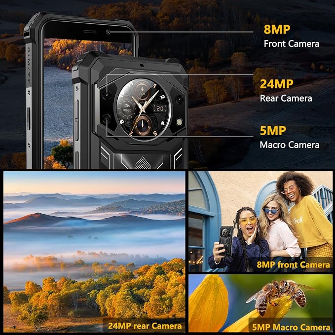 FOSSIBOT F101P Rugged Call Phone，Android 13 7GB+64GB /1TB Rugged Smartphone 10600mAh Unlocked Phone 123dB Loud Volume Phone 5.45" 24MP+8MP Camera Waterproof Smartphone 4G Dual SIM OTG Octa-core 18W - Image 7