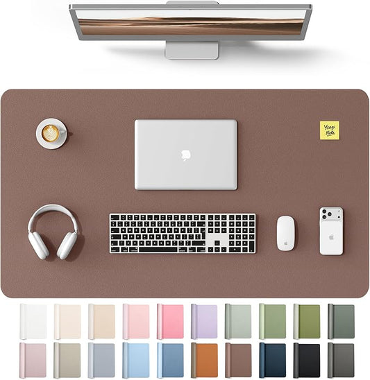 YSAGi Leather Desk Protector, Office Mat, Large Mouse Mat, Non-Slip PU Leather Blotter, Laptop Desk Mat, Waterproof Writing Pad for Office and Home(Chocolate, 40" x 24") by YSAGi