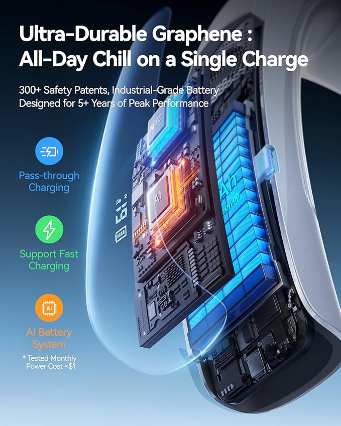 RANVOO AICE LITE MAX 2026 Real AC Cold Blast [No.1 Coolest & Most Durable] AI Neck Air Conditioner, Best Immersive Neck Cooler, 6000 mAh Rechargeable Neck Fan Blow Cold Air, Summer Gift for Mom Silver - Image 5