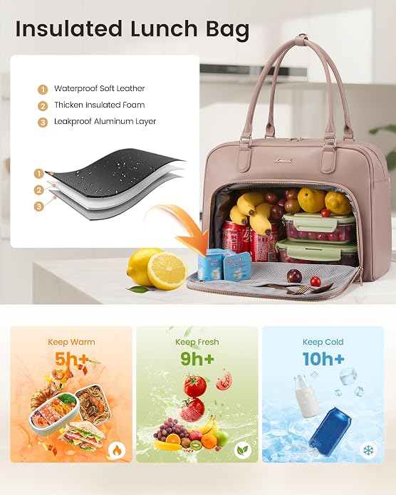 LOVEVOOK Tote Bag for Women,Light Puffer Tote Bag with Multi-pockets,Stylish Carry on Laptop Bags for Daily,Travel,Work,Gym - Image 3