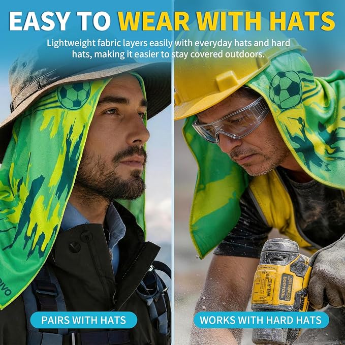 CAMBIVO Cooling Hoodie Towel for Men and Women, Lightweight Breathable Sun Protection Cover for Head, Neck, Ears, Face, Cooling Clothing for Extreme Heat, Sports Outdoors, Travel - Image 7