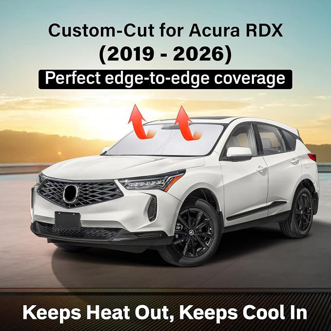 EcoNour Windshield Sunshade Compatible for Acura RDX 2019-2024 2025 2026, Sun Visor for Front Windshield & Window Sun Shade Cover, UV Heat Blocker & Protector, Car Accessories - Image 2