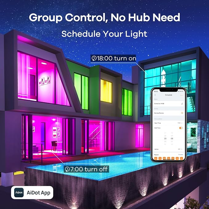 Linkind Smart Light Bulbs, Smart Bulbs Work with Alexa, Google Home, AiDot, LED Color Changing Light Bulbs & Tunable White, DIY Light Show, Dotis AI, 2.4GHz Wi-Fi Bluetooth, A19 E26 60W 800LM 1 Pack - Image 8