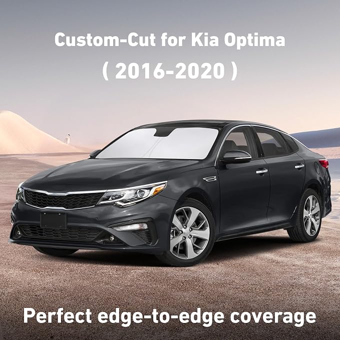 EcoNour Windshield Sunshade Compatible for Kia Optima 2016-2018 2019 2020, Sun Visor for Front Windshield & Window Sun Shade Cover, UV Heat Blocker & Protector, Car Accessories - Image 2