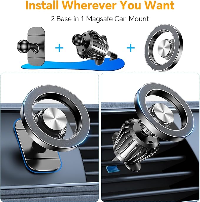 Kaistyle for Magsafe Car Mount【Strong Magnets】Magnetic Phone Holder for Car Phone Holder Mount Dash Mounted Holders Phone Holders for Your Car Accessories for Women Men for iPhone 17 Pro Max 16 15 14 - Image 2