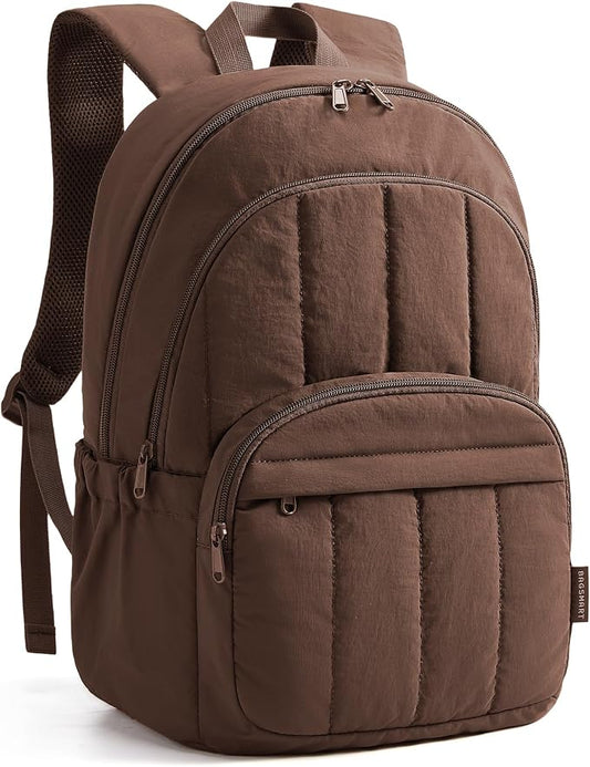 BAGSMART College Laptop Backpack,Cute Travel Backpack for Women,Quilted Computer Bookbag by BAGSMART