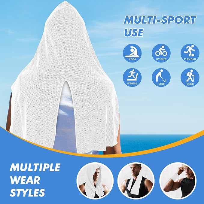 CSITE Cooling Hoodie Towels for Neck and Face, UPF 50 Sun Protection & Instant Cooling, Ice Towels for Hot Weather, Soft Breathable Towel for Sport, Work Out, Gym, Camping & More Activities - Image 5