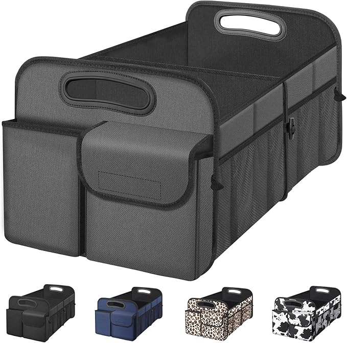 Femuar Car Trunk Organizer, Car Storage Organizer with Large Capacity Waterproof Collapsible Trunk Organizer for Car Suv/Jeep/Sedan (Grey, Standard) by GuangzhouTailinTechnologyCo