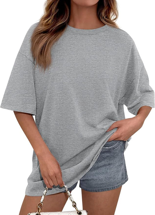 PRETTYGARDEN Womens 2026 Spring Going Out Tops Casual Short Sleeve Crewneck Loose Fit Basic Oversized T Shirts Summer Outfits by PRETTYGARDEN