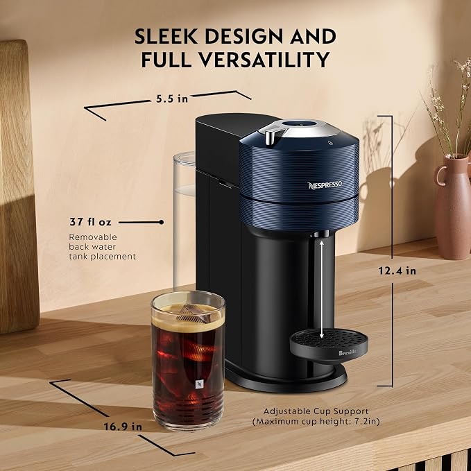 Nespresso Vertuo Next Coffee and Espresso Maker by Breville, Navy Blue - Image 7