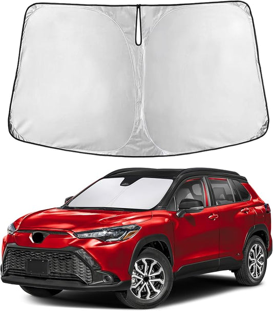 EcoNour Windshield Sunshade Compatible for Toyota Corolla Cross 2022-2024 2025 2026, Sun Visor for Front Windshield & Window Sun Shade Cover, UV Heat Blocker & Protector, Car Accessories by EcoNour