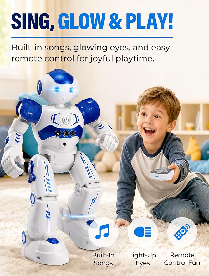 KingsDragon RC Robot Toys for Kids, Gesture & Sensing Programmable Remote Control Smart Robot for Age 3 4 5 6 7 8 Year Old Boys Girls Birthday Gift Present - Image 2