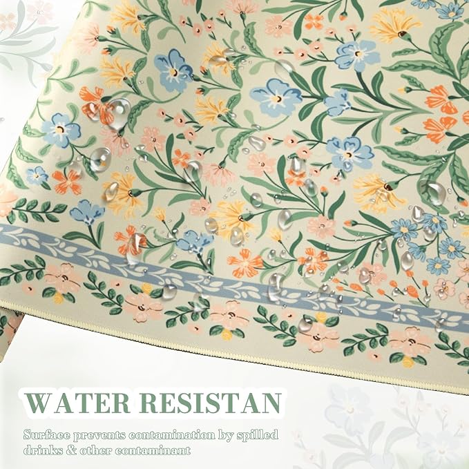 iCasso Desk Mat for Office Decor,35.4 x 15.7 in,Cute Green Floral | Desk Matt for Desktop,Desk Pad Mat for keyboard and mouse,XXL Large Mouse Pad,Anti-Slip keyboard pad with Stitched Edges - Image 5