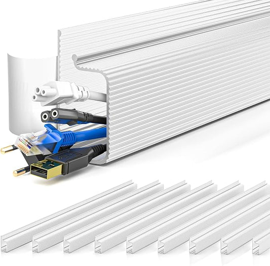 YECAYE 157in Cable Management, Cord Organizer,Easy Install Self-Adhesive Cable Organizer,Cord Management, Desk Wire Holder for Office Organization,Child and Pet Proofing, White by Yecaye