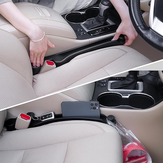Givifive Car Seat Gap Filler Set of 2, Soft Foam Multifunctional Seat Side Gap Filler with Organizer & Hook Function, 3in1 Gap Stopper Universal Fit Car SUV Truck Fill The Gap Between Seat & Console by Givifive