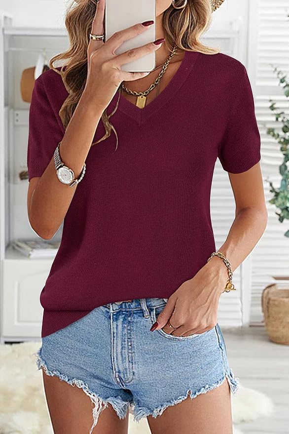 Arach&Cloz Women's Wool Blend Spring Summer Lightweight Business Casual Sweater Tops 2026 - Image 3