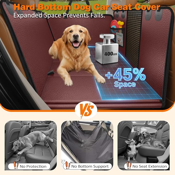 URPOWER Dog Car Seat Cover for Pets 100% Waterproof Seat Cover Hammock 600D Heavy Duty Scratch Proof Nonslip Durable Soft Back Seat Covers for Cars Trucks and SUVs - Image 2
