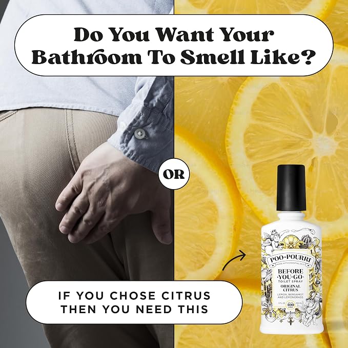 Poo-Pourri Before-You-Go Toilet Spray, Original Citrus, 8 Fl Oz, Up to 400 Uses, Bathroom Odor Deodorizer, Plant-Based with Essential Oils, for Home or Work, Lemon, Bergamot and Lemongrass Scent - Image 9