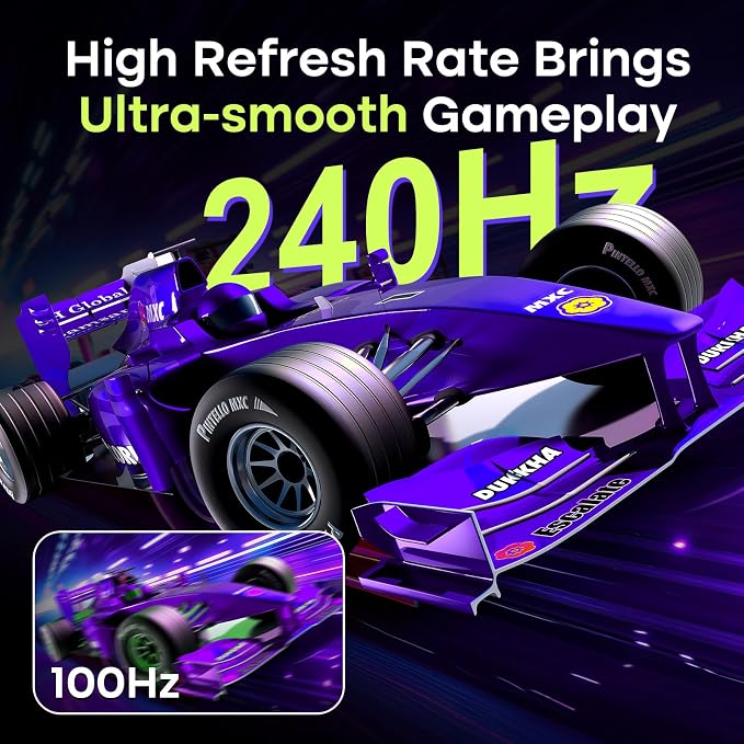 Amzfast 27 Inch Gaming Monitor, 240Hz 1ms FHD 1080P, Adaptive Sync, HDR400, 4000:1 Contrast, 125% sRGB, Built-in Speakers, HDMI 2.0 & DP 1.4, VESA 100x100, Retractable Headphone Holder, AMZG27F5 Pro - Image 2