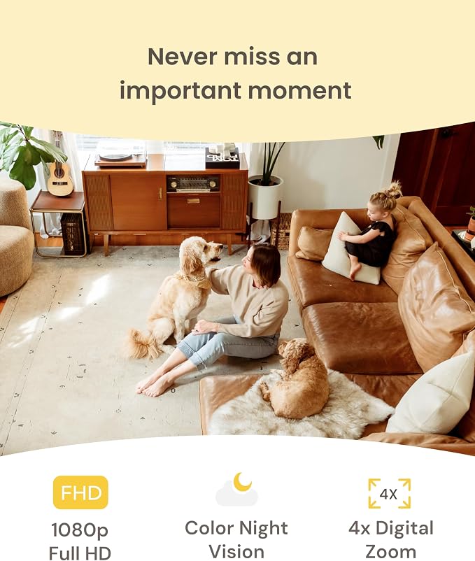 Furbo Mini Pet Camera: Basic See & Talk Features, No AI Alerts, No Subscription Required, Pet Security Cam w/Barking/Meowing Alerts, Rotating View, 2-Way Audio, Smart Home Monitoring - Image 3
