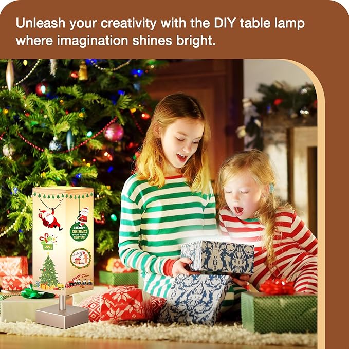 Antique White Small Bedside Lamp for Bedroom - Square White Fabric Shade | Inline Rocker Switch, Corded Electric, Bulb Not Included, 12.8" Mini Table Lamp for Nightstand, Desk, Dorm, Office - Image 5