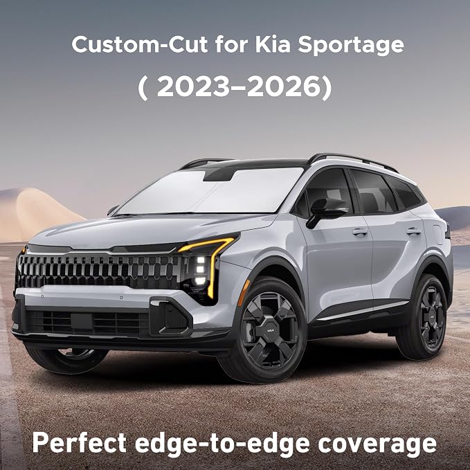 EcoNour Windshield Sunshade Compatible for Kia Sportage NQ5 2023-2024 2025 2026, Sun Visor for Front Windshield & Window Sun Shade Cover, UV Heat Blocker & Protector, Car Accessories - Image 2