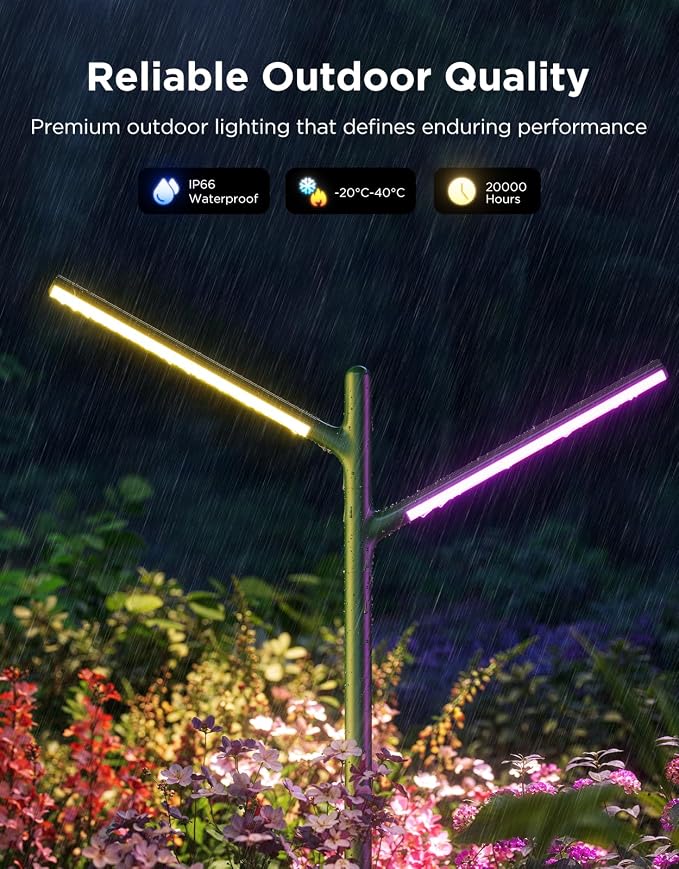 Govee Outdoor Garden Lights, 2 Pack, RGBWWIC, IP66 Waterproof | 16 Million Colors, 64 Scenes for Outdoor Decor, Patio, Landscape Lighting, Compatible with Alexa, Google Assistant, Matter - Image 7