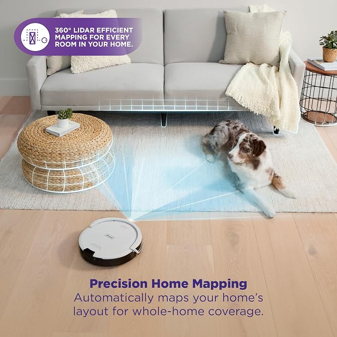 Shark Navigator | Robot Vacuum Cleaner with Powerful Suction for Pet Hair, Rugs, Carpets & Hard Floors | Bagless Self-Empty Base | 30-Day Capacity | SmartPath LiDAR Navigation | White | AV2110S ​ - Image 4