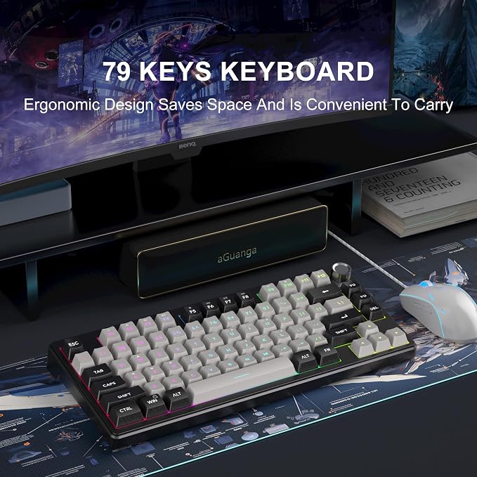 MageGee Mini 60% Gaming Keyboard, RGB Backlit 75 Key Ultra-Compact Keyboard, TS75 Ergonomic Waterproof Mechanical Feeling Office Computer Keyboards for PC, MAC, PS4, Xbox ONE Gamer - Image 5