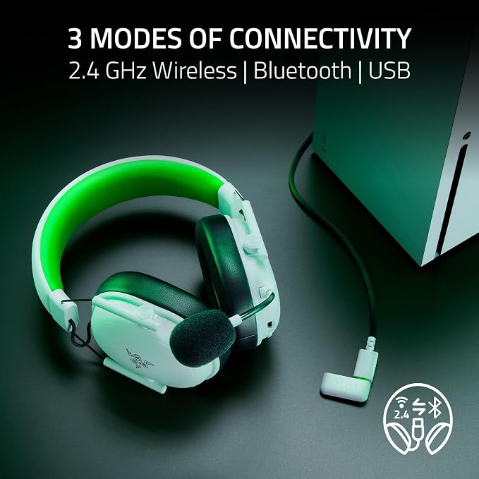 Razer BlackShark V3 X HyperSpeed Wireless Xbox Gaming Headset, White | 50mm Drivers, Cardioid Mic, 2.4 GHz, Bluetooth, Works with PC, Mac, PS5, Nintendo Switch, Smartphone, 70 Hr Battery - Image 6