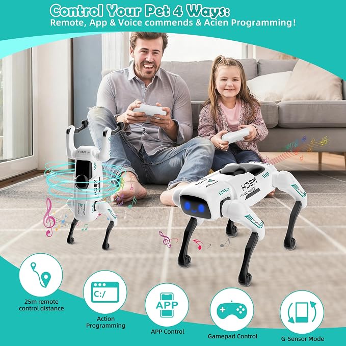 Smart Robot Dog for Kids, STEM Learning Robotic Pet with Remote & APP Control, 30+ Actions, Programmable Toy, Gift for Boys Girls Age 6-12 (Compatible with iOS/Android)​ - Image 2